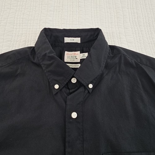 J. Crew Secret Wash Cotton Poplin Shirt Men's L Jet Black NWOT EUC BJ742 - Picture 6 of 17