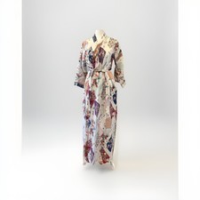 Vintage Long Kimono Robe-polyester with belt-EUC