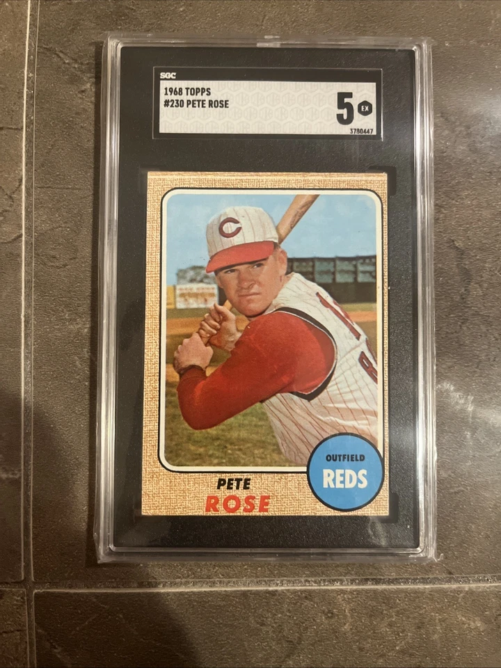 🟥🔥Pete Rose🔥🟥 1968 Topps #230 SGC 5 HOF Vintage Rojos Foto 3 de 4