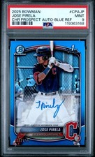 2025 Bowman Chrome Auto Blue Ref #/150 Jose Pirela #CPAJP PSA 9 Guardians RC