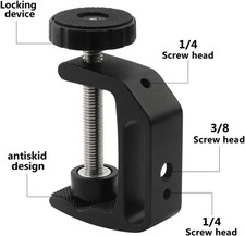 4-Pack Heavy Duty C-Clamp Desktop Mount 1/4  3/8 Thread Photo Studio