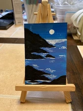 ACEO Original Acrylic Painting Landscape Abstract Art Card ATC Scenery 91