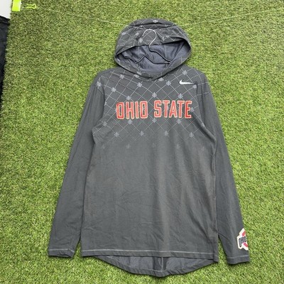 Ohio State Buckeyes Nike Shirt Mens Medium Dri-FIT Hoodie Long Sleeve Football