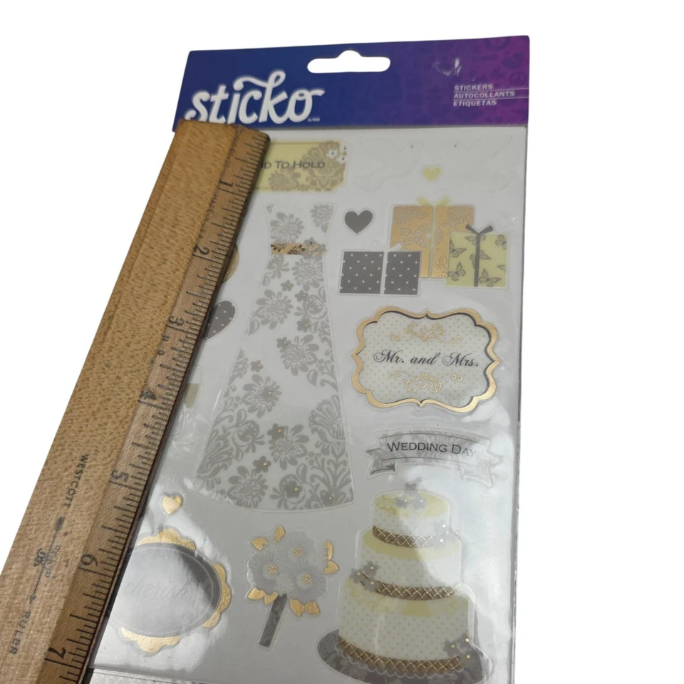 Sticko Wedding Flip Pack 235-Piece Sticker Pack Scrapbooking Decals 52-60123 NIP - Image 3 of 4