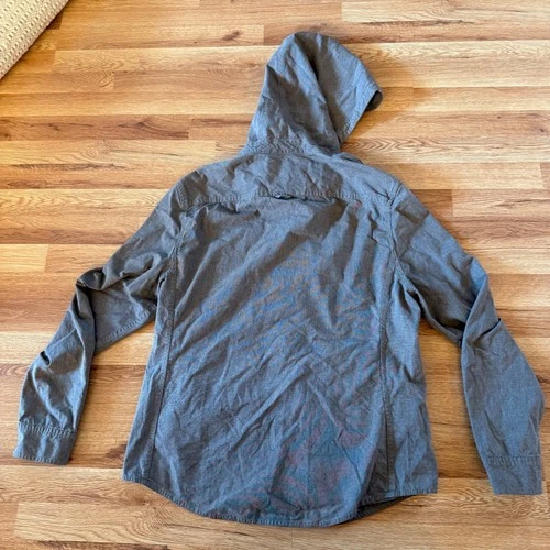 AllSaints Spitalfields Semantic Hooded Shirt Jacket Men's XL Gray 100% Cotton image 4
