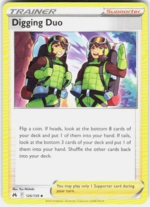 Digging Duo 126/159 Crown Zenith Uncommon Trainer Supporter