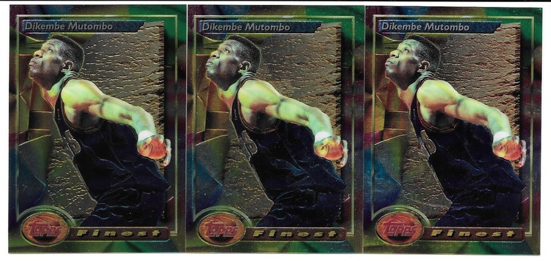 DIKEMBE MUTOMBO 3 CARD LOT 1993-94 TOPPS FINEST SET 164 DENVER NUGGETS HAWKS HOF