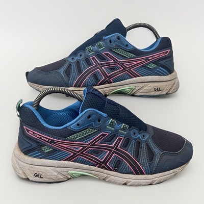Asics Gel Venture 7 Blue Pink Women s Size 8 - 1012A476 No Laces