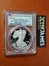 2026 W PROOF SILVER EAGLE PCGS PR70 DCAM ADVANCED RELEASE FLAG LABEL
