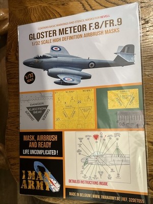 1/32 1ManArmy #DET055 Gloster Meteor F.8/FR.9 Airbrush Masks