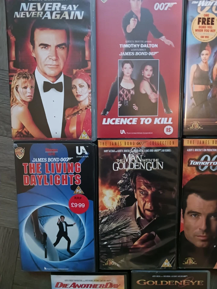 James Bond VHS PAL Video Tape Bundle X8 007 Films Brosnan Dalton Connery Moore - Image 2 of 4