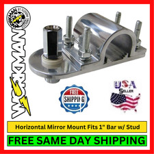 Workman HMBB1 CB Antenna Horizontal Mirror Mount 1" Bar SO-239 Stud Bracket Kit