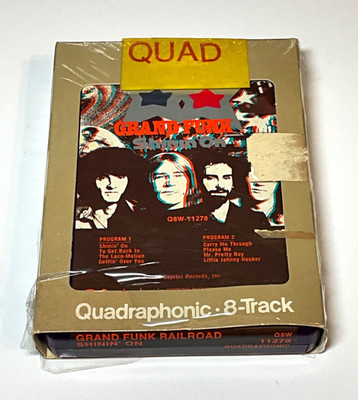 Grand Funk Railroad - Shinin  On Quad 8 Track Tape In Slip Case - NEW Pad/Splice