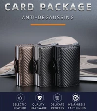 Men's RFID Blocking Carbon Fiber Slim Card Case Wallet Credit Card Holder Gift