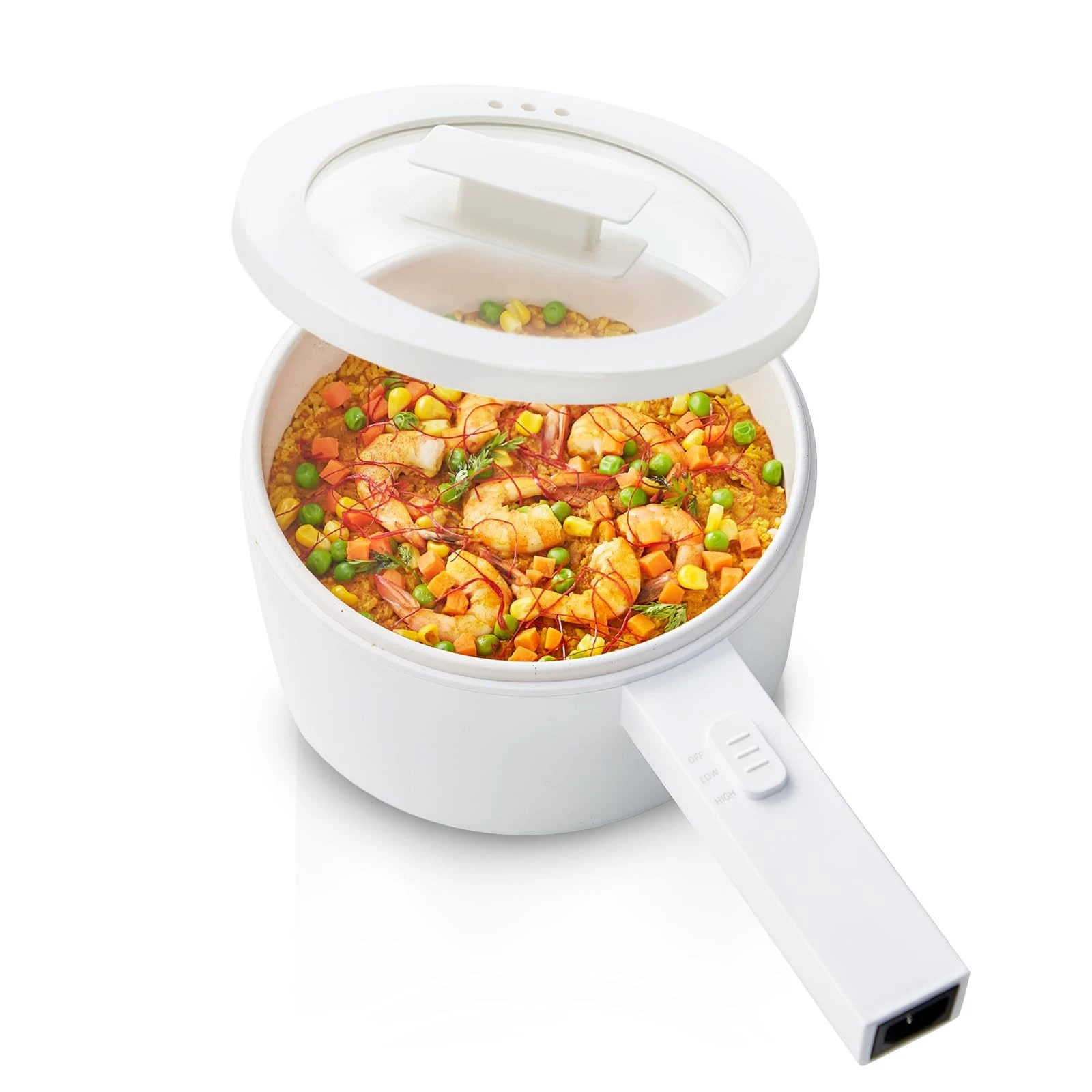 olayks Electric Hot Pot, 1.5L Mini Hot Pot, Ceramic Glaze Nonstick Portable P...