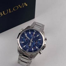 Bulova Marine Star 96B256 Blue Dial Men's Chronograph Quartz Watch 43mm