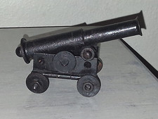 Vintage Cast Iron Military Toy Cannon on Wheels - Age 17 Years Up