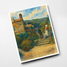 A6 PRINT - Runswick Bay. The Steps & Oldest House - Vintage Art Style