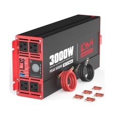 3000 Watts Power Inverter DC 12V to AC 110V/120V 6000W Peak Inverters with 4 ...