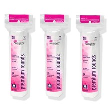 Swisspers Premium Cotton Rounds, Dual Sided 100 Count Pack of 3 , Ultra Soft