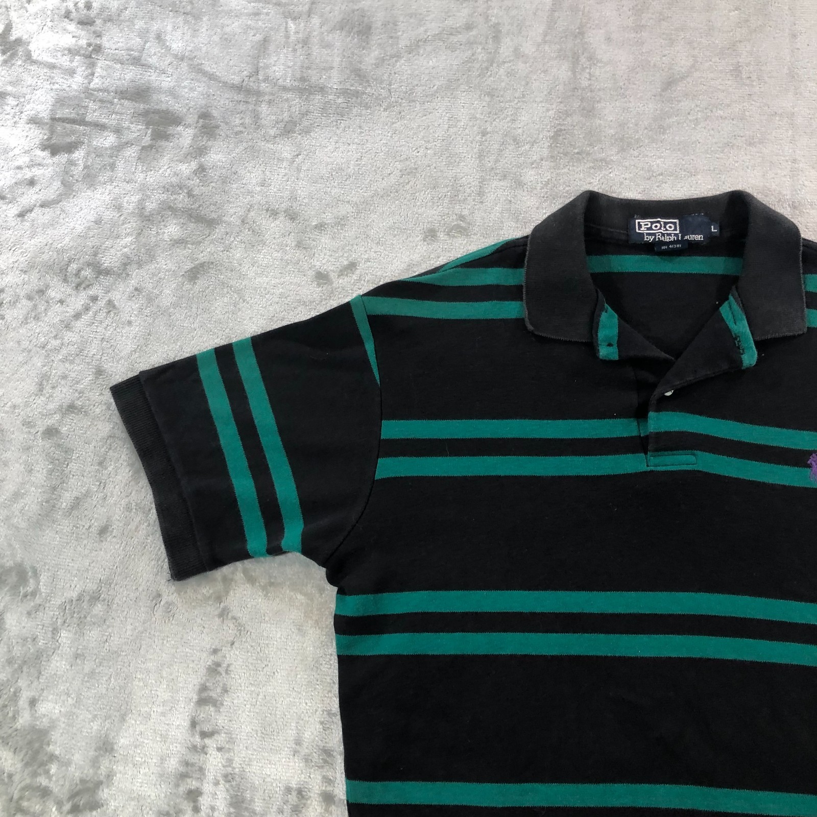vtg polo ralph lauren polo shirt mens M/L green black kanye west USA image 3