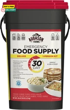 AUGASON FARMS Emergency Food Supply Bucket, 200 Servings, Dehydrated Meal Kit, V