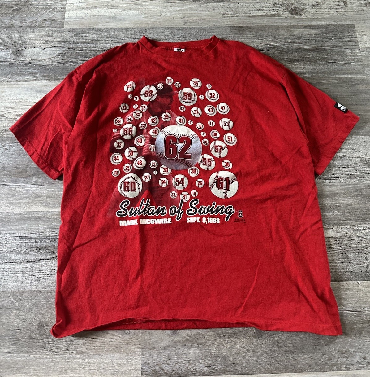 1998 Mark McGwire St. Louis Cardinals “Sultan of Swing” Vintage T-shirt Men's XL