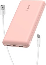 Image of Belkin 10000mAh portable power bank, 10K USB-C charger Rose Gold 