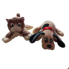 VTG Pound Puppies  Purries Plush DOG CAT Rare Lot of 2 1980s Tonka Toys