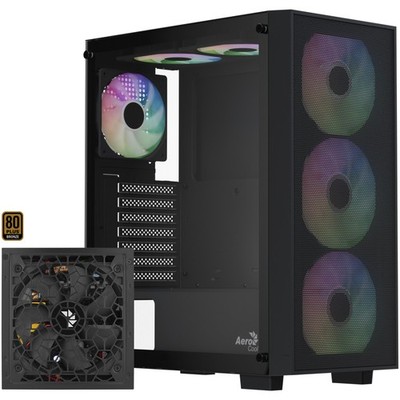 Aerocool B509A Flow-G-BK-v1, mit Netzteil Aero 650, Tower-Gehäuse, schwarz