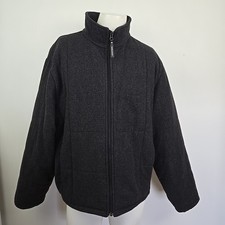 Woolrich Wool Bomber Jacket Insulated Full Zip Charcoal Gray Men's XL USA Made