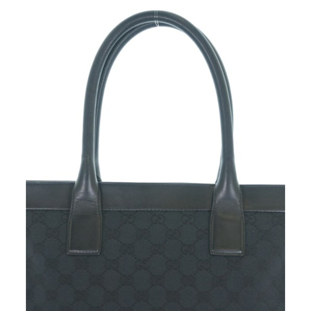 GUCCI Black Leather Tote Bag Women's Used, Classic Design, Free Shipping thumbnail 6