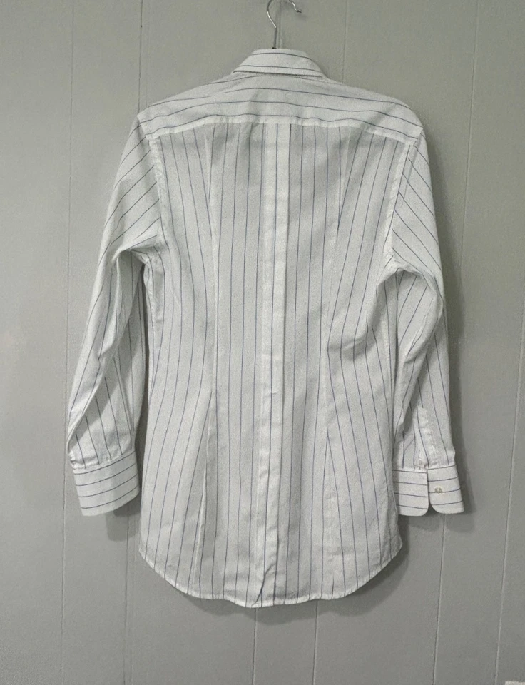 NUEVA DOLCE & GABBANA DORADA 15-1/2 x 39 Camisa de Vestir Formal a Rayas Blancas y Azules Foto 2 de 4