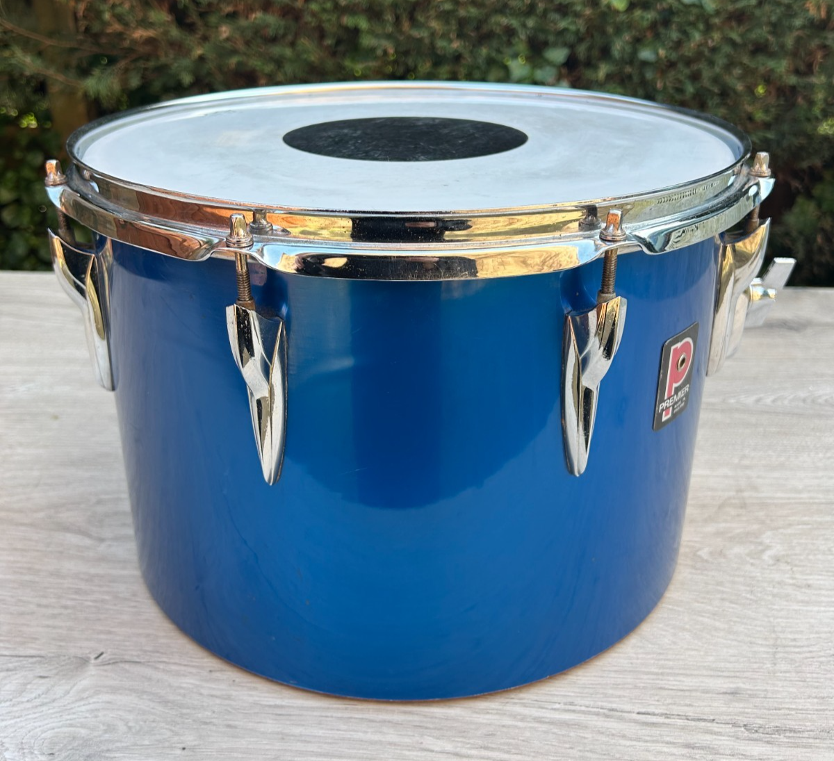 Vintage Premier Elite 14''x10" Concert tom 8-lugs Mahog shell Polychromatic Blue photo 9