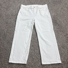 AYR The Easy Easy Cropped Jeans Womens 32 Fits 34 X 25 White Off White Denim