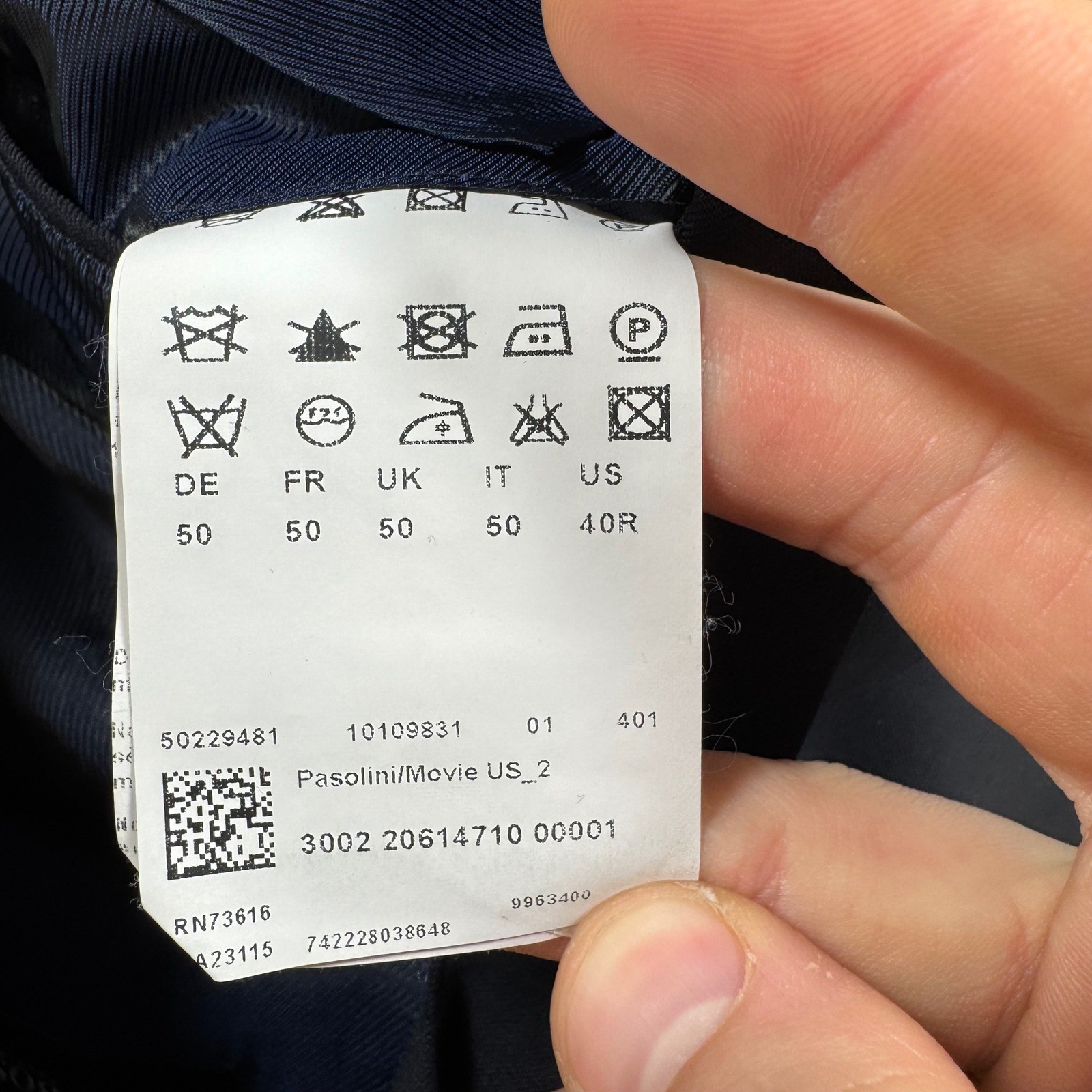 HUGO BOSS Navy Blue Wool Two Button Blazer Suit Jacket Mens 40R thumbnail 9