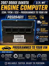 2007 Dodge Dakota 3.7l Mt Ecm Pcm Ecu Engine Computer Plug Play P05094611