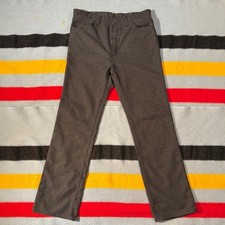 Vintage 80s Wrangler Cowboy Cut Pants | Dark Grey-Brown | Made in USA W34 L32.5