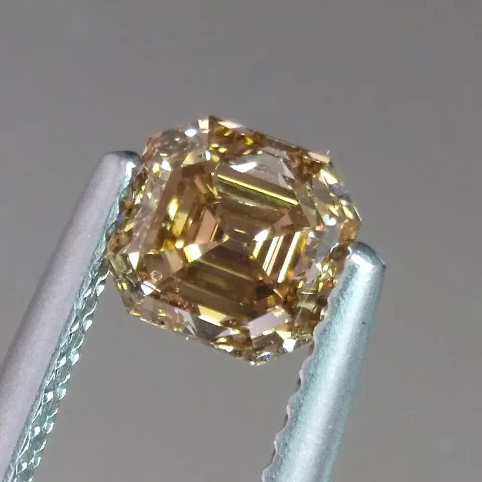 AG Loose Lab-Grown CVD Diamond 5 Ct Asscher Cut Champagne Certified Diamond A+ - Image 3 of 4