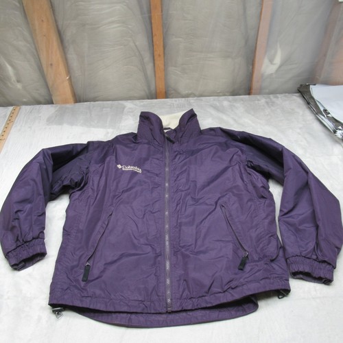 Columbia Jacket Womens Medium Purple Insulated Fleece Lined Rain Wind VTG 90s