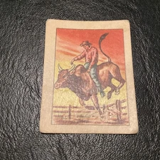 Post Cereal Hopalong Cassidy #2 Post Cereal Wild West Trading Card Brahma Bull
