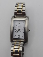 Kenneth Cole Analog Quartz Women  s Watch Tank Style Silver Tone Working