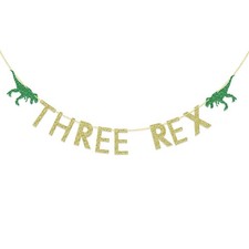 Three Rex Banner,Dinosaur Banner, 3rd Birthday Banners, Dinosaur Birthday Par...