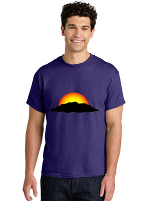 Sunset-Silhouette Mens Graphic Tee, 100% Cotton, Casual Summer Wear