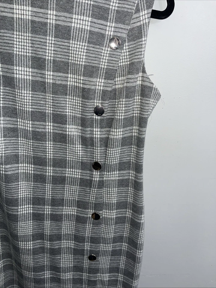 Vestido Tommy Hilfiger para mujer a cuadros sin mangas talla 8 gris muy suave clásico Foto 2 de 4