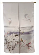 100% Silk mulberry Scarf Women neckerchief Shawl Wrap floral beige red HD1-56