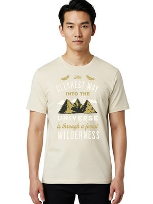 Clearest-Way Mens Graphic Tee,100% Cotton,Casual Summer Wear