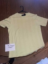 Calairborne light yellow striped Women's t shirt Size Medium