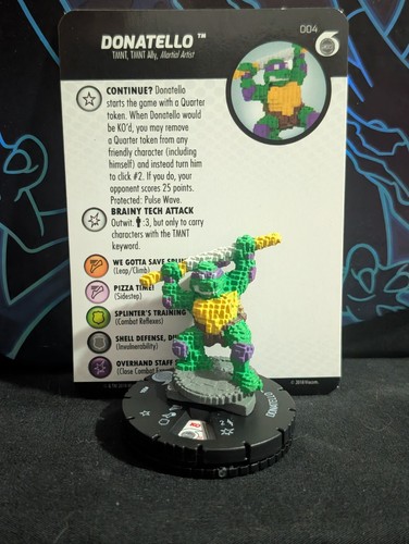 NM with Card HeroClix Donatello - 004 - Fast Forces TMNT - Unplugged Indy