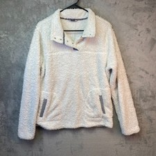 Eddie Bauer Women s Sherpa Fleece Snap Pullover Ivory Large